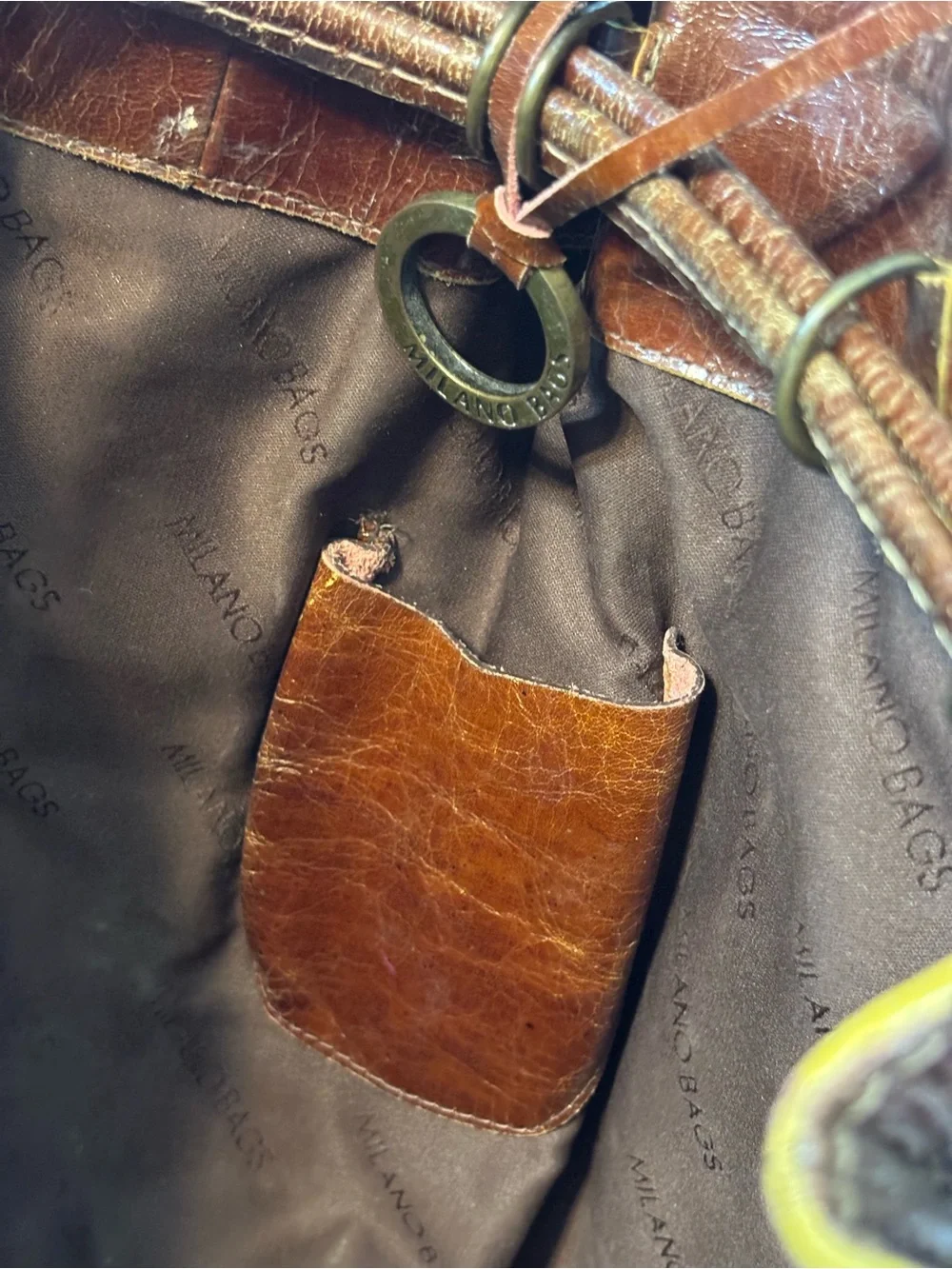 Classic Brown Leather Pleated Tote/Purse, Milano Bags, fall, vintage, luxe